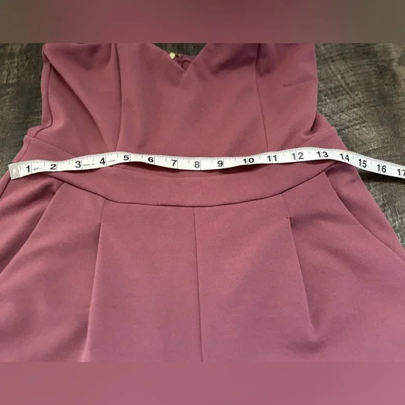 Express Mauve Strapless Jumpsuit - Picture 4 of 6